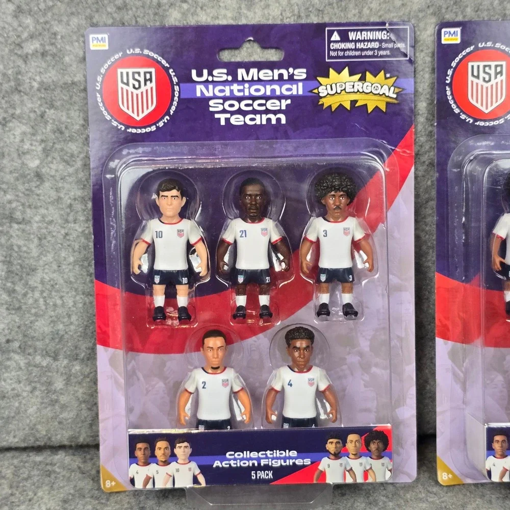 PMI USMNT Soccer Action Figures 10 Pack Pulisic McKennie Weah White Supergoal